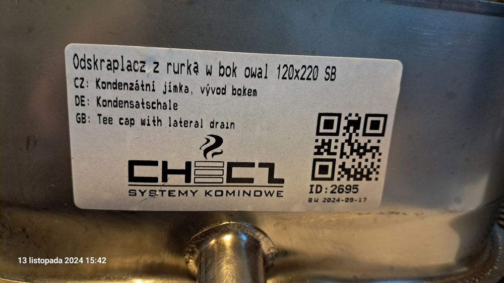 ODSKRAPLACZ 1mm stal kwas 14404 Nowy 120mm220 rurką w bok szeroki OWAL