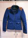 Elegancka granatowa jesienna kurtka pikowanna z  S/M
