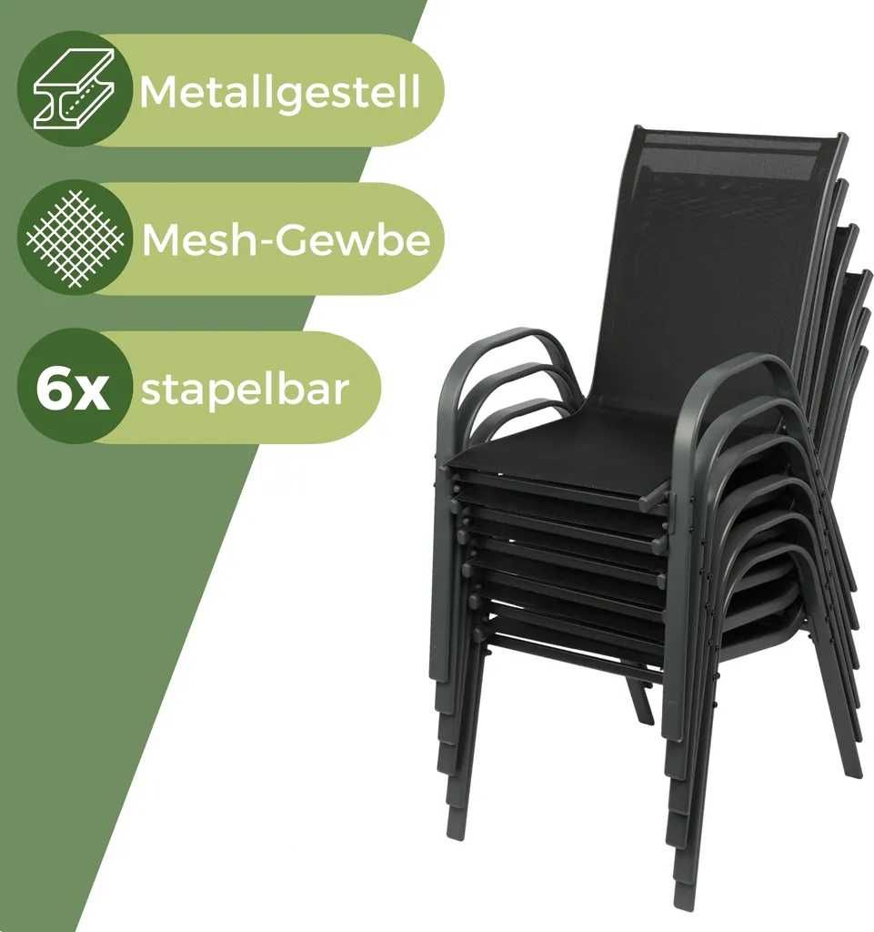 Krzesła ogrodowe sztaplowane  z solidną metalową ramą