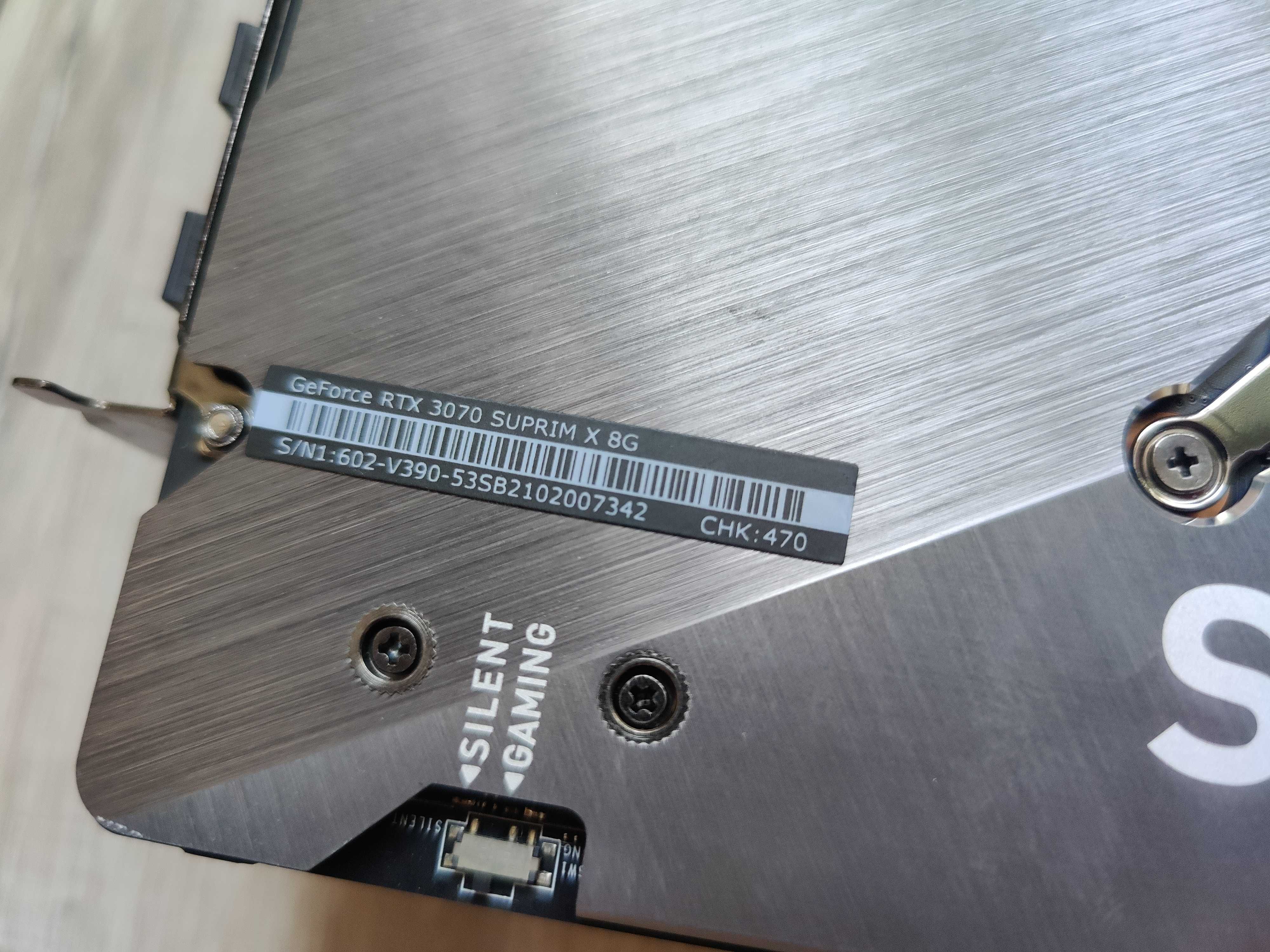 Відеокарта MSI GeForce RTX 3070 SUPRIM X 8G 8GB GDDR6 256bit