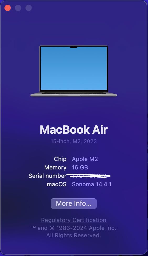 MacBook Air M2 16GB 256GB