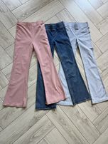 3-pak spodnie dzwony rozszerzane h&m 140