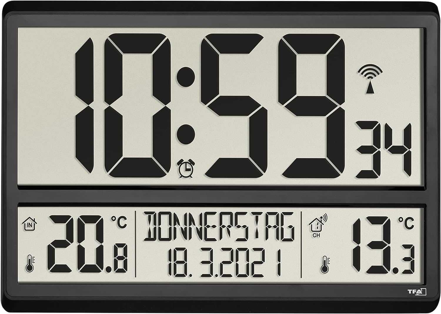 годинник настінний цифровий TFA Dostmann Digital XL Wall 60.4521.01