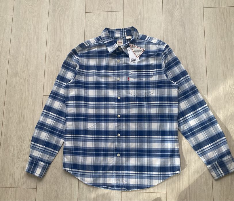 Рубашка в клітинку, рубашка levi’s,чоловіча рубашка