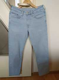 Niebieskie dżinsy męskie  H&M regular fit r.28/32 bawełna
