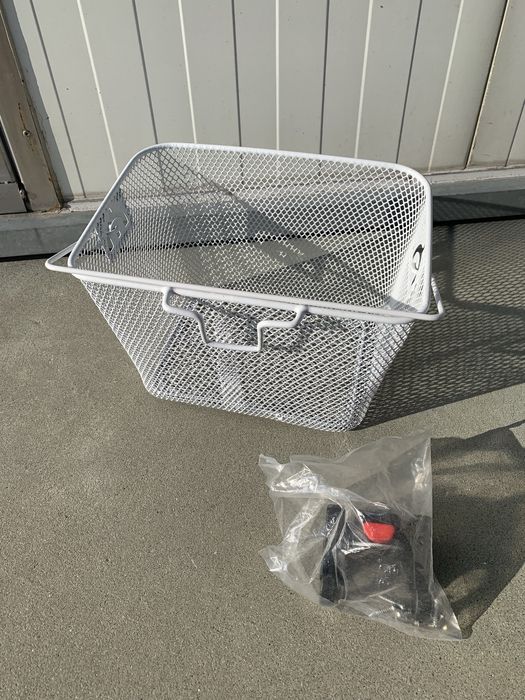 Kosz rowerowy na click dzieciecy junior średni biały na kierownicę