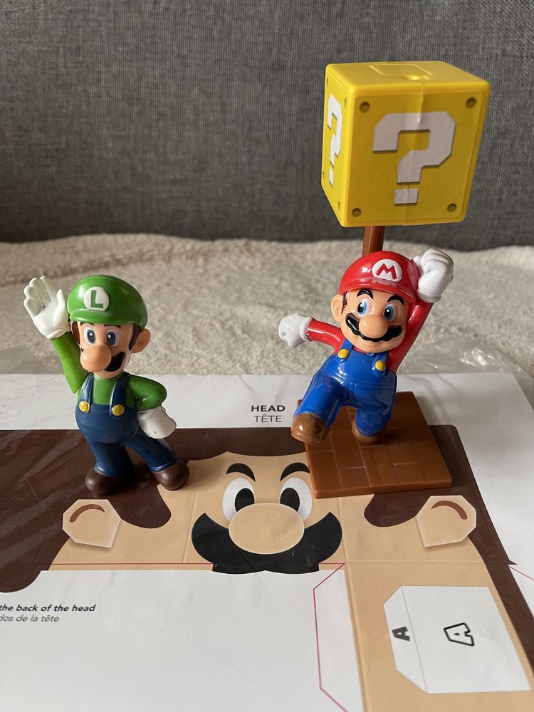 Mario Luigi figurki plastikowe + papercraft