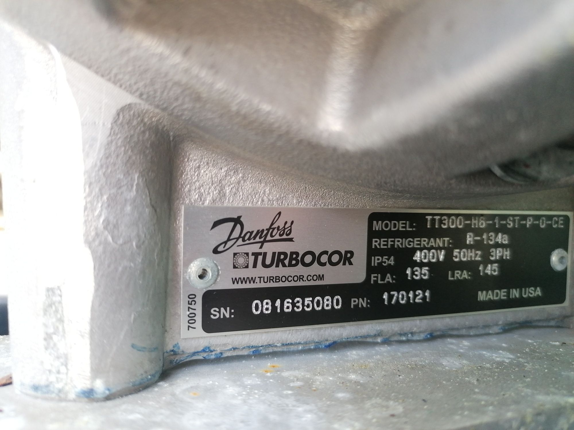 Danfoss turbocor bez olejowa sprężarka kompresor HFC134a klimatyzacja