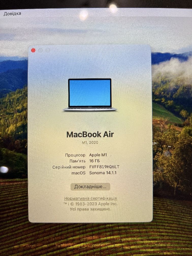 Macbook air 13 M1 2020 16/512
