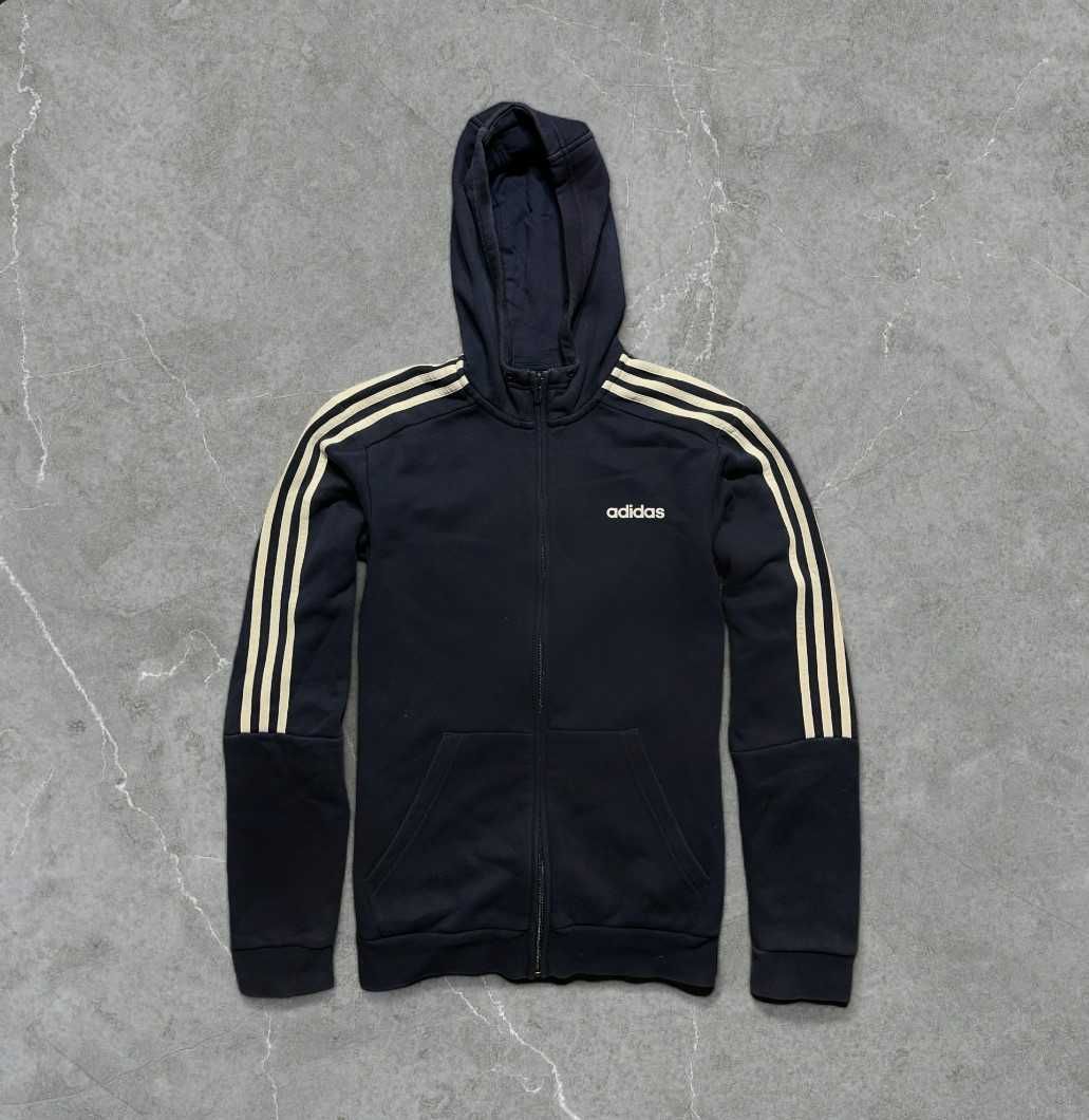 Bluza Adidas Granatowa Logo Paski Męska S