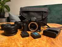 Zestaw: Canon M50 + 2x obiektyw, adapter, torba, bateria