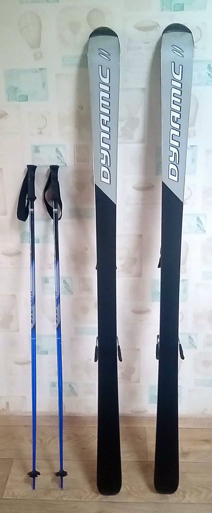 Лыжи горные DYNAMIC 170 см + палки Technopro 125 см