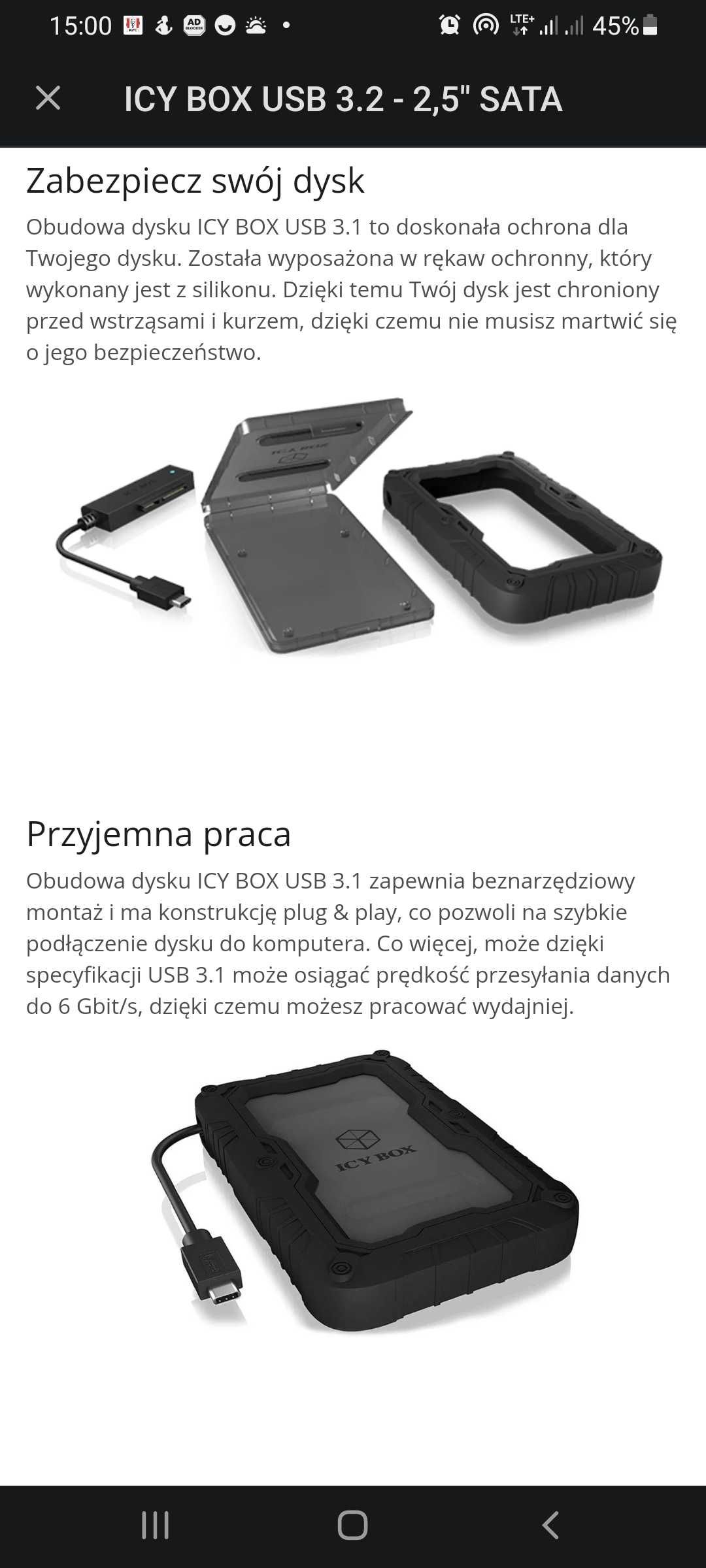 Obudowa wysokiej klasy ICY BOX USB 3.2 - 2,5" SATA USB-C