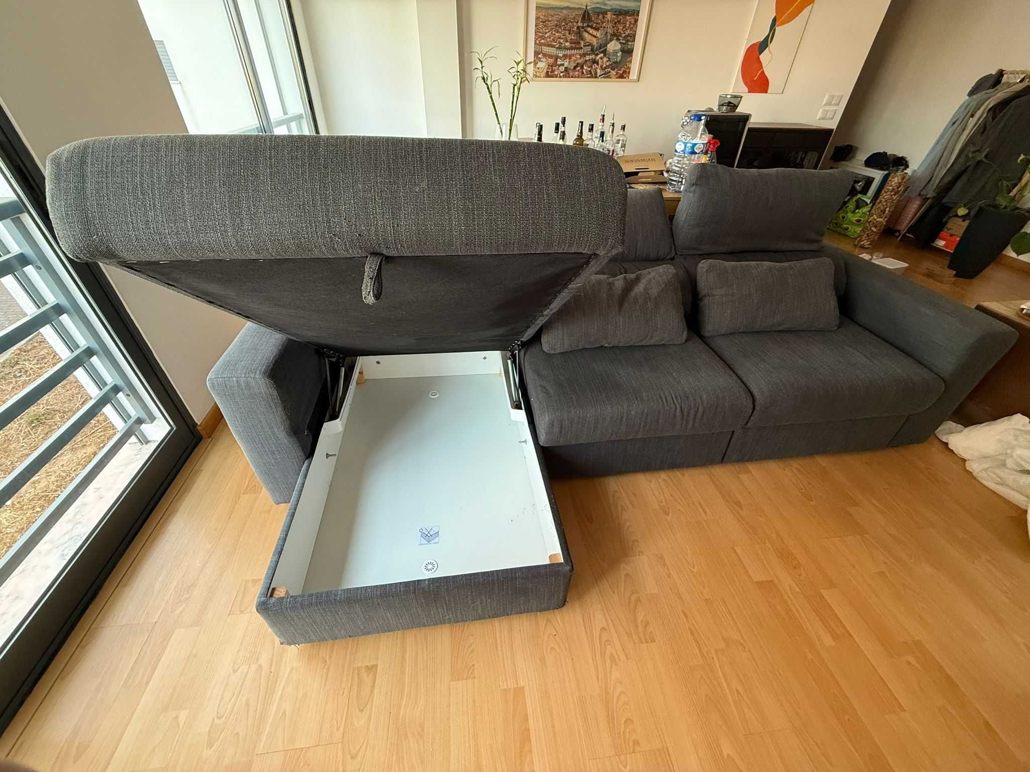 Sofá IKEA ESKILSTUNA 3 Lugares com Chaise-Longue – Hillared Antracite