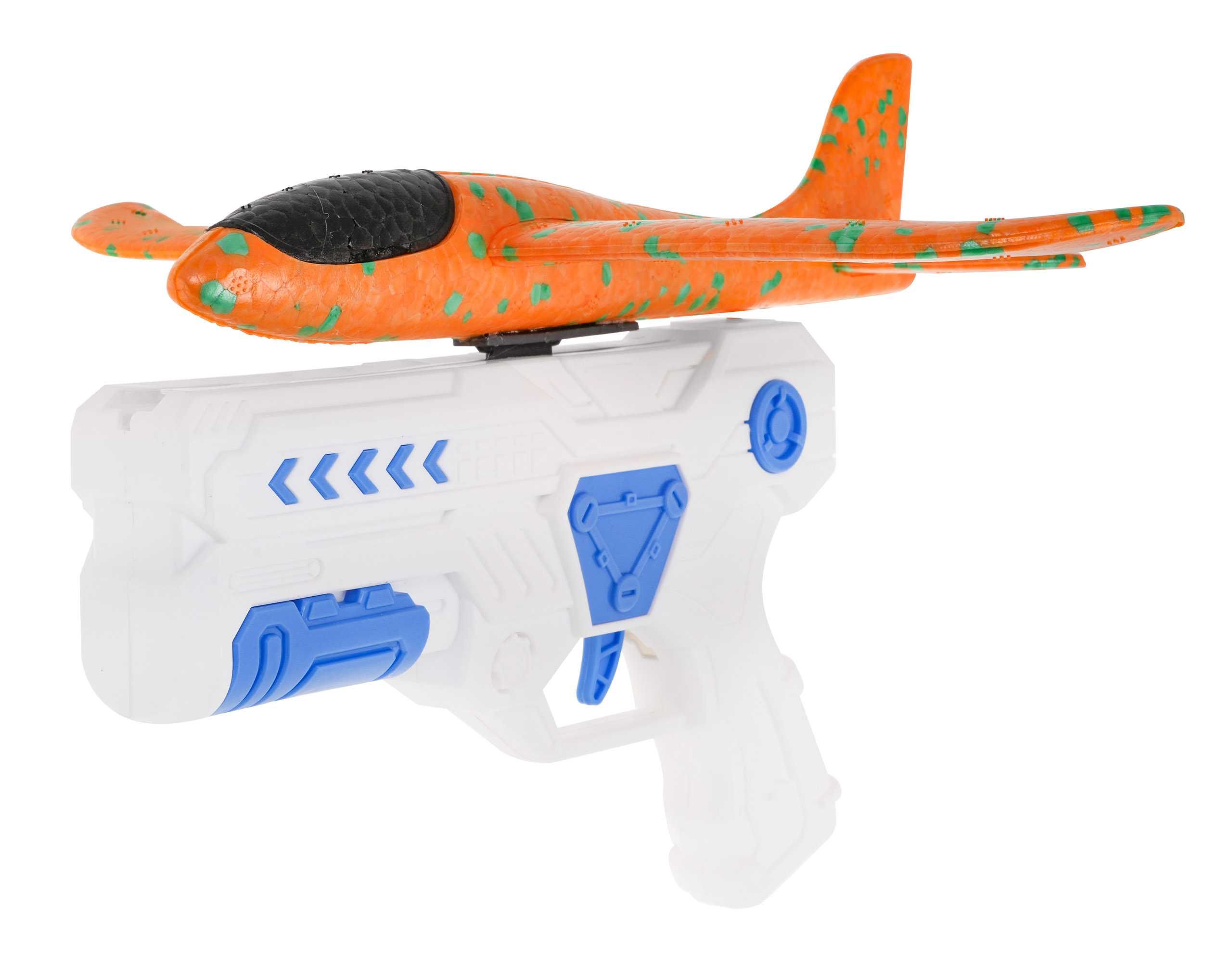 Samolot pomarańczowy z Pistoletem Wyrzutnią biały dla dzieci 3+
