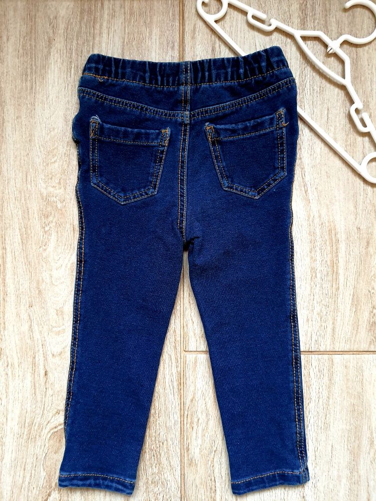 Spodnie jeansowe, jeansy leginsy na gumie Denim 92cm 1.5-2 lata