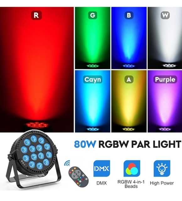 Oświetlenie sceniczne LED RGBW 4 w 1 - PAR LED - NOWY