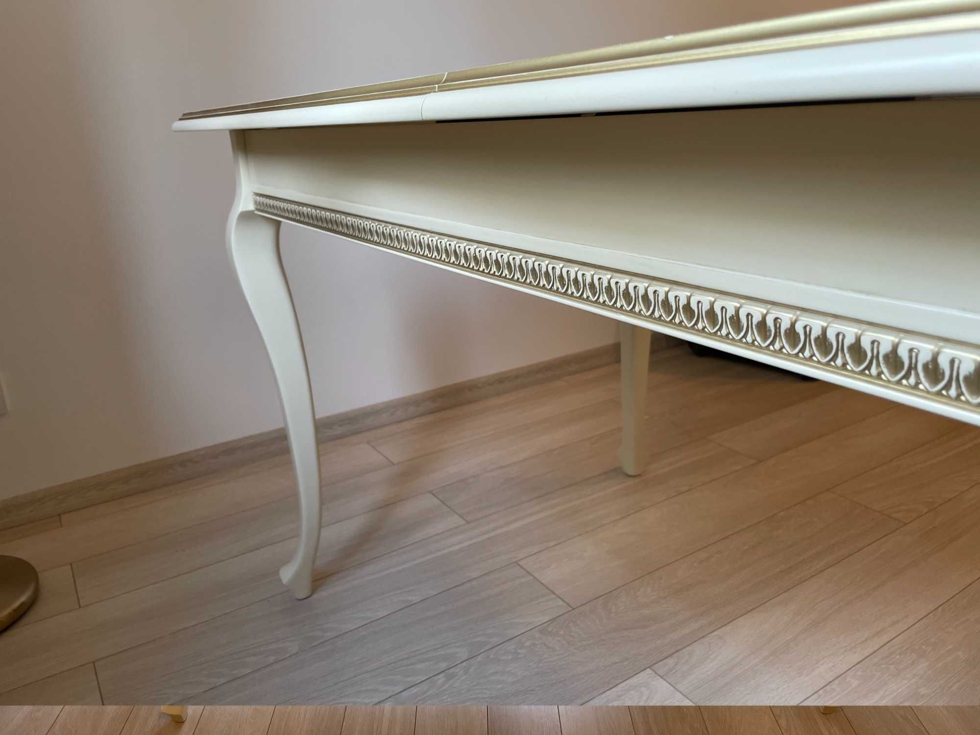 Eleganckie drewniane meble - komplet stół 6 krzeseł komody kredens