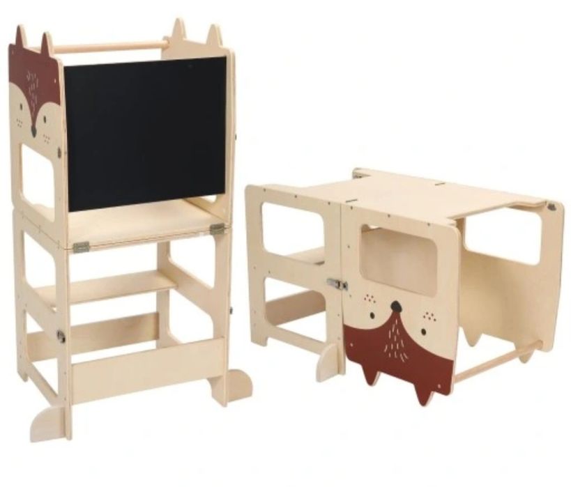 Labebe Kitchen Helper podnóżek dla dzieci 3 w 1 stolik krzesło