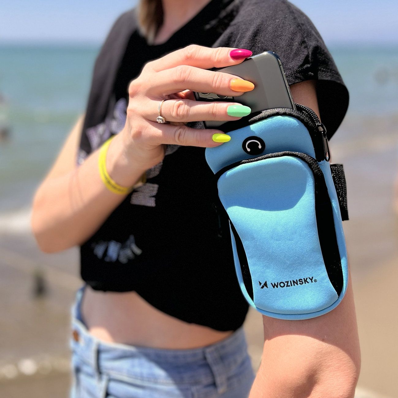 opaska na telefon do biegania armband różowa