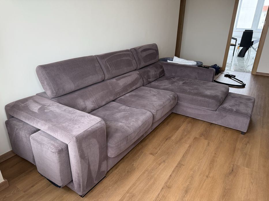 Sofa chaise longue retratil microfibra