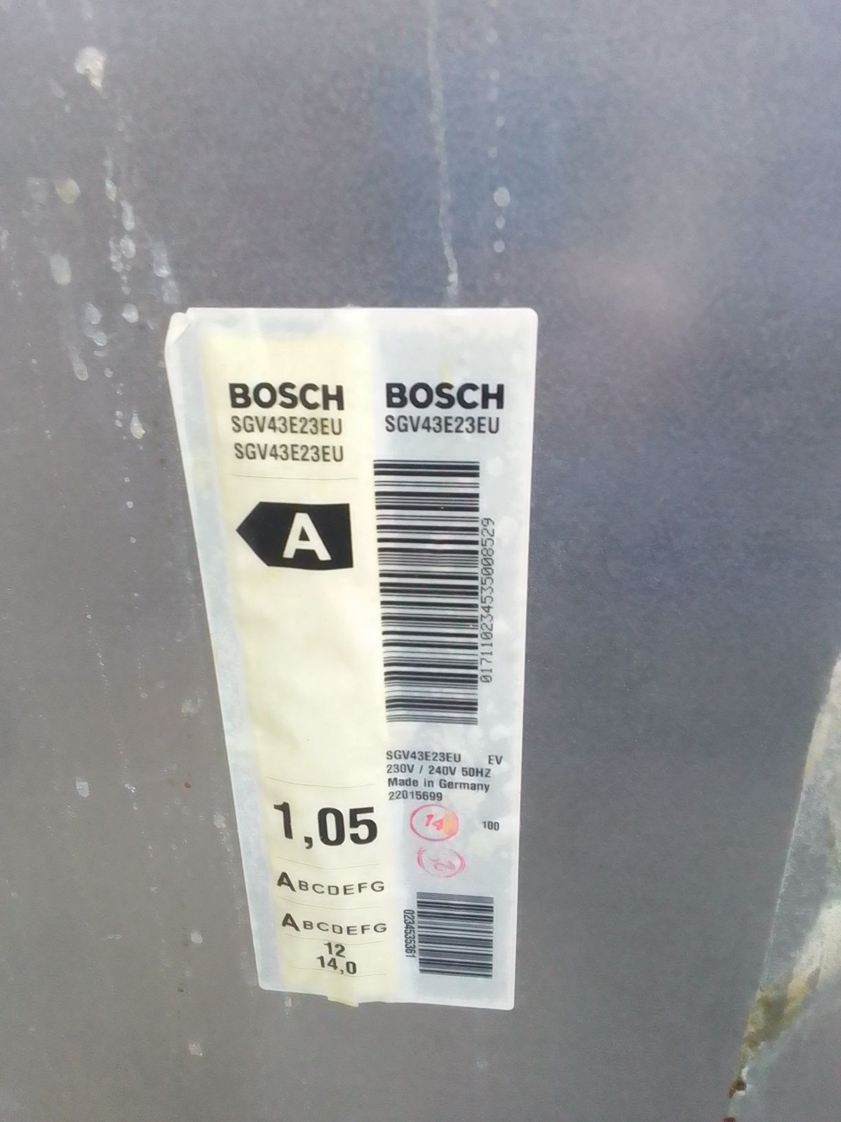 Bosch SGV43E23EU посудомоечная машина Разбор