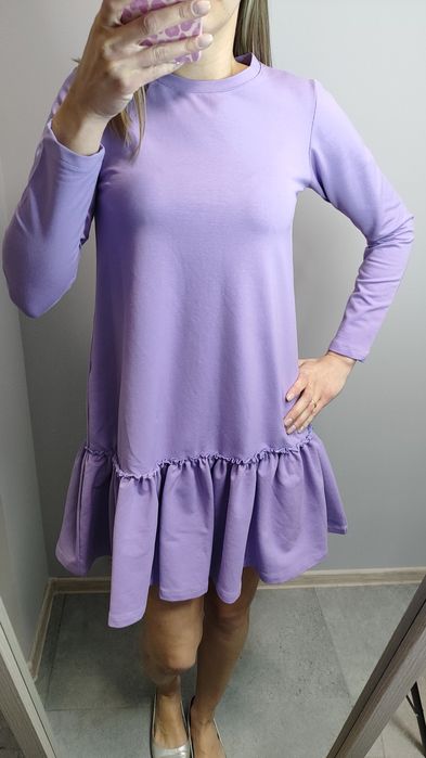 Nowa Sukienka S baby Doll Messaya Lila liliowa super materiał