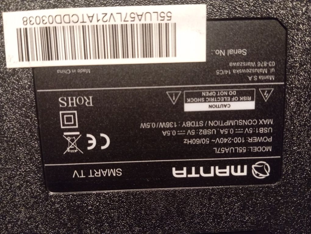 Tv Smart android manta 55 cali