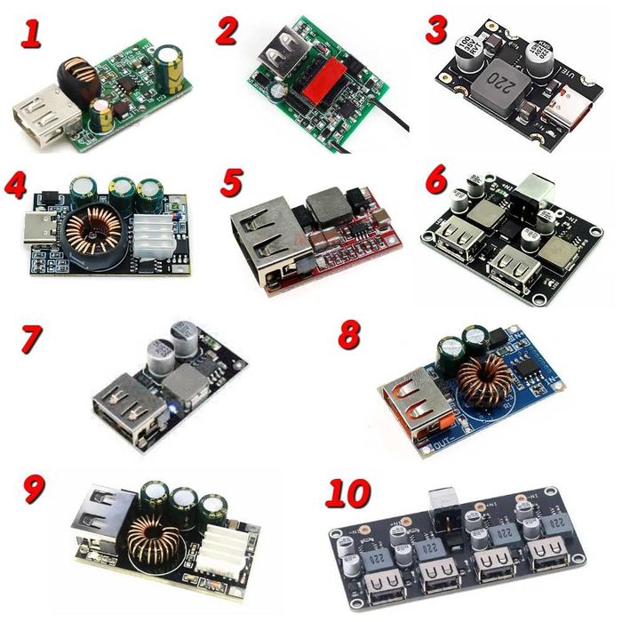 USB, Type C модули заряда 18, 30, 65 Вт.