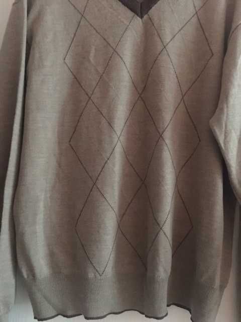 Elegancki sweter męski 100% welna merinos INTERMODA