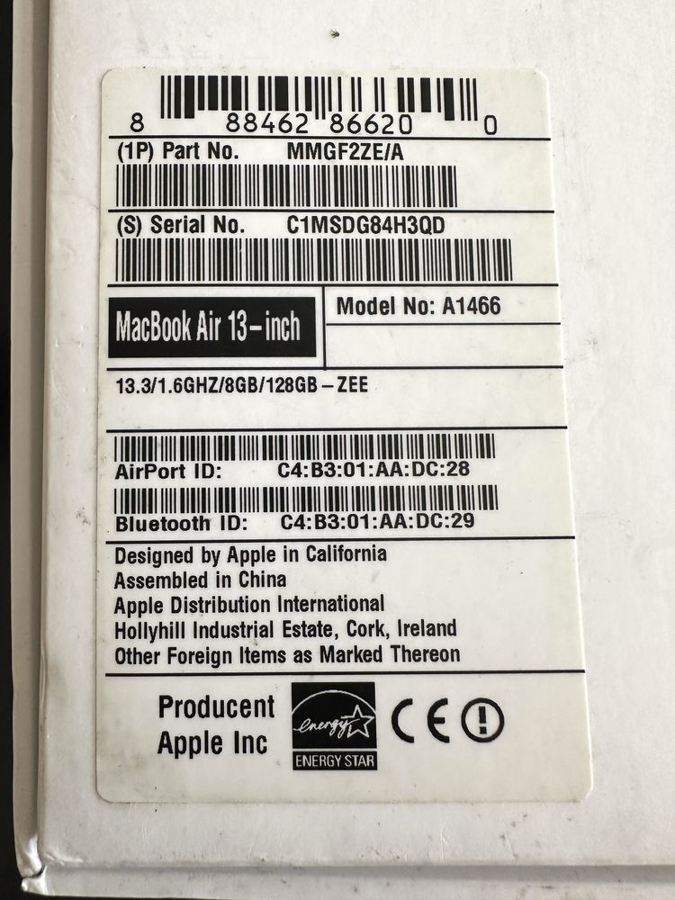 Macbook Air 13” MMGF2ZE/A 128GB