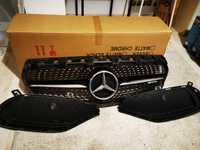 Grill Diamond, kratki zderzaka, podswietlana gwiazda Mercedes CLA AMG