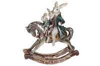 Декоративна статуетка Сім'я кроликів на коні, 38х20 см 419-191