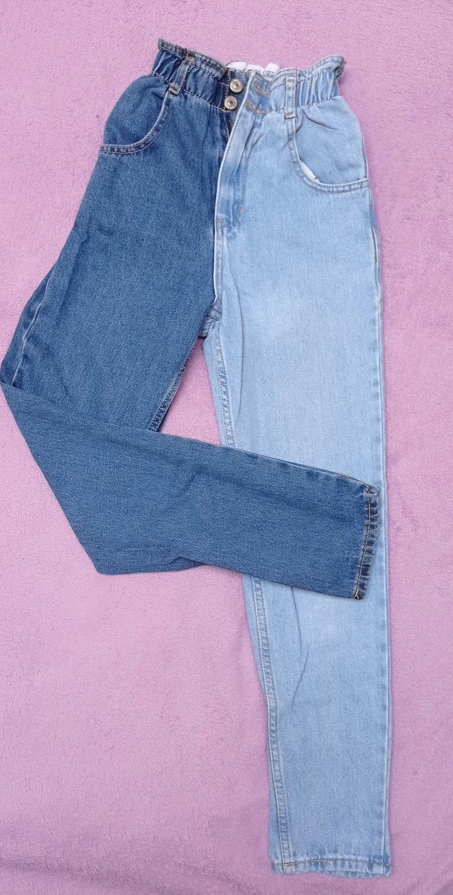 dwukolorowe spodnie, rozmiar S wzrost 150-155