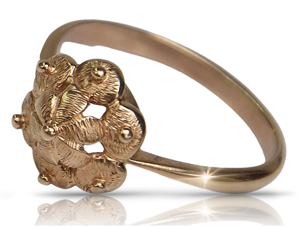 Rosyjski pierścionek z różowego czerwonego złota 14k 585 Wrocław