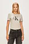 T-shirt basic szary z logo Calvin Klein Jeans XXS