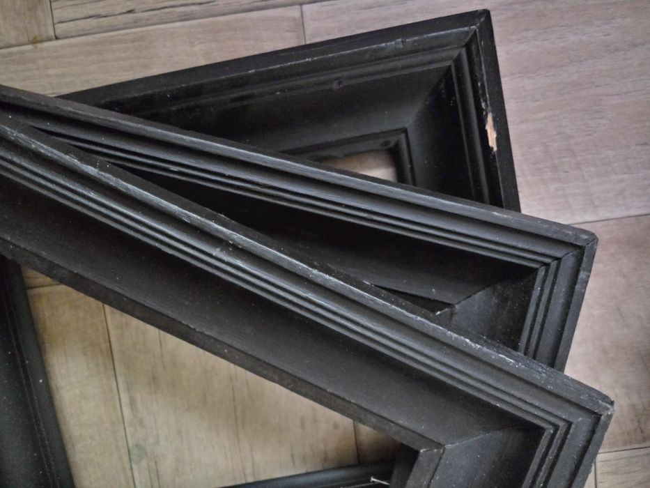 Ramy 6 szt.__szerokie drewniane czarne