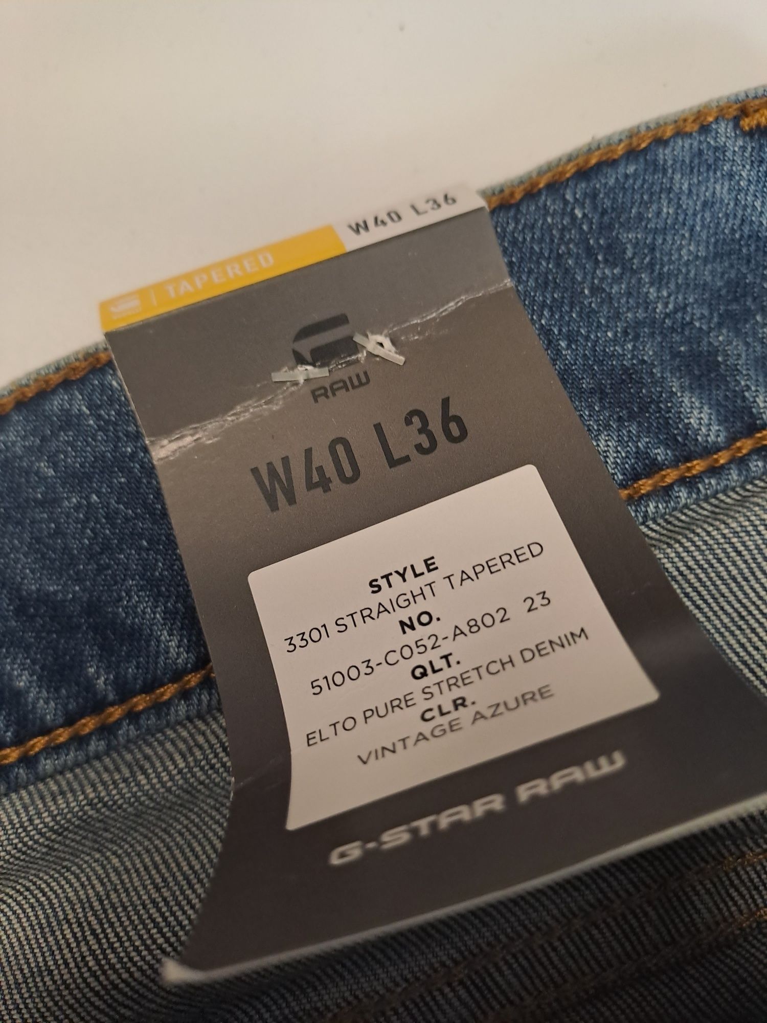 Nowe z metką jeansy G-STAR RAW 3301 uszkodzone