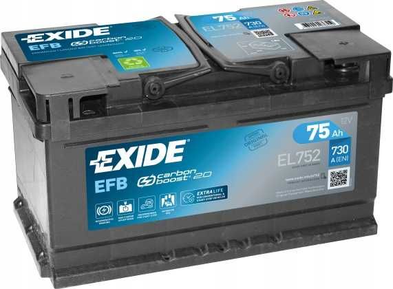 Akumulatory  EFB START-STOP 75Ah 730A EXIDE