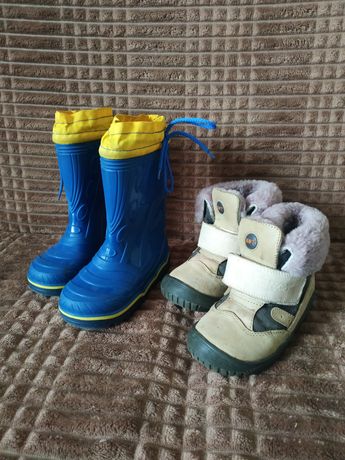 Дитяче взуття 24 розмір (15 см), зимові сапожки, гумові/ резинові чобо