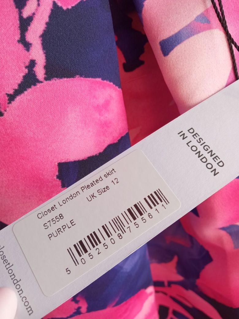 Closet London nowa spódnica spódniczka w kwiaty plisowana M/L