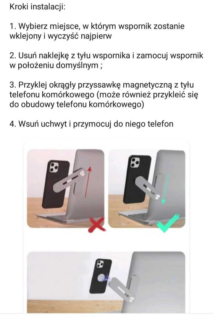 Nowy uniwersalny magnetyczny uchwyt na telefon do laptopa srebrny