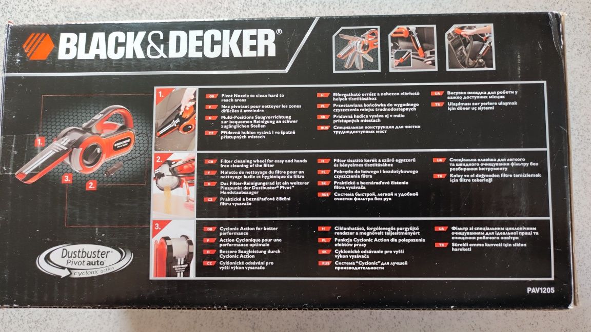 Nowy Odkurzacz samochodowy Black&Decker Pivot 12V