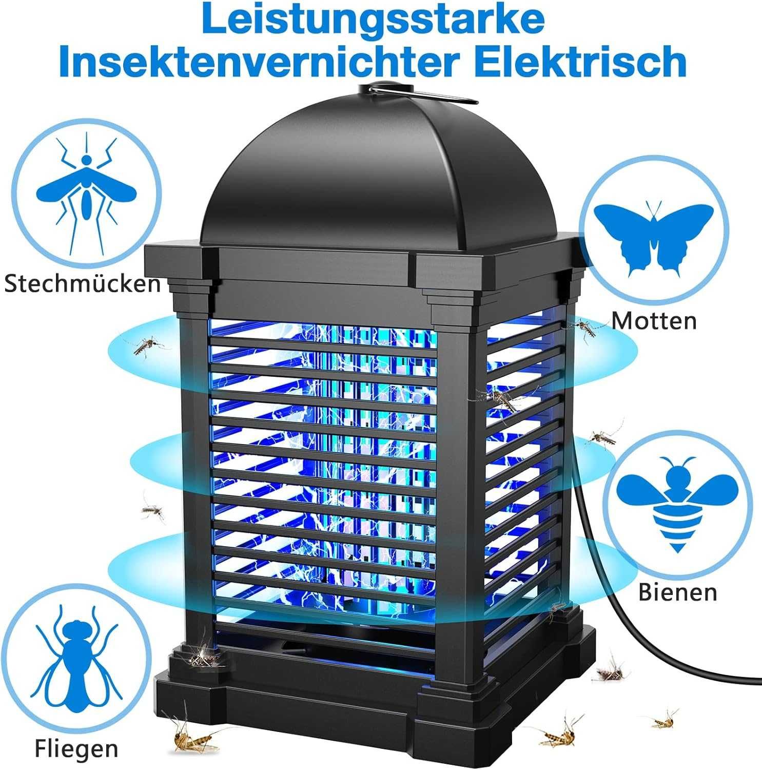 PALONE Elektryczna lampa owadobójcza 20 W 4300 V lampa przeciw komarom