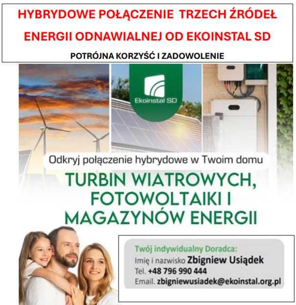TURBINA WIATROWA + Magazyn Energii i Fotowoltaika. ZERO OPŁAT ZA PRĄD