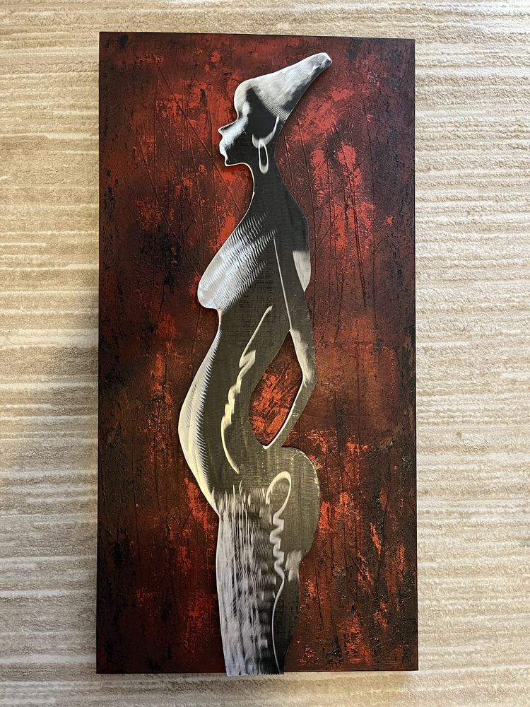 Tela mulher em latão - 100x50cm