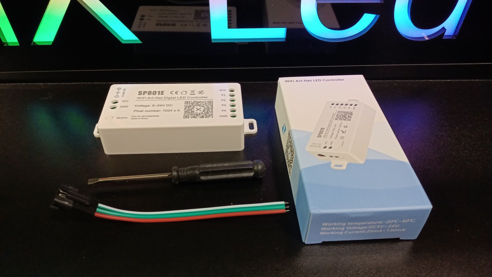 Kontroler SP801e Art-Net baner led napisy reklama bilboardy wifi iXLed