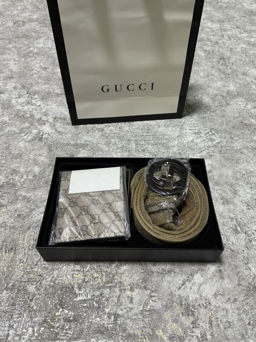 Набір Gucci — ремінь і гаманець у подарунковій коробці