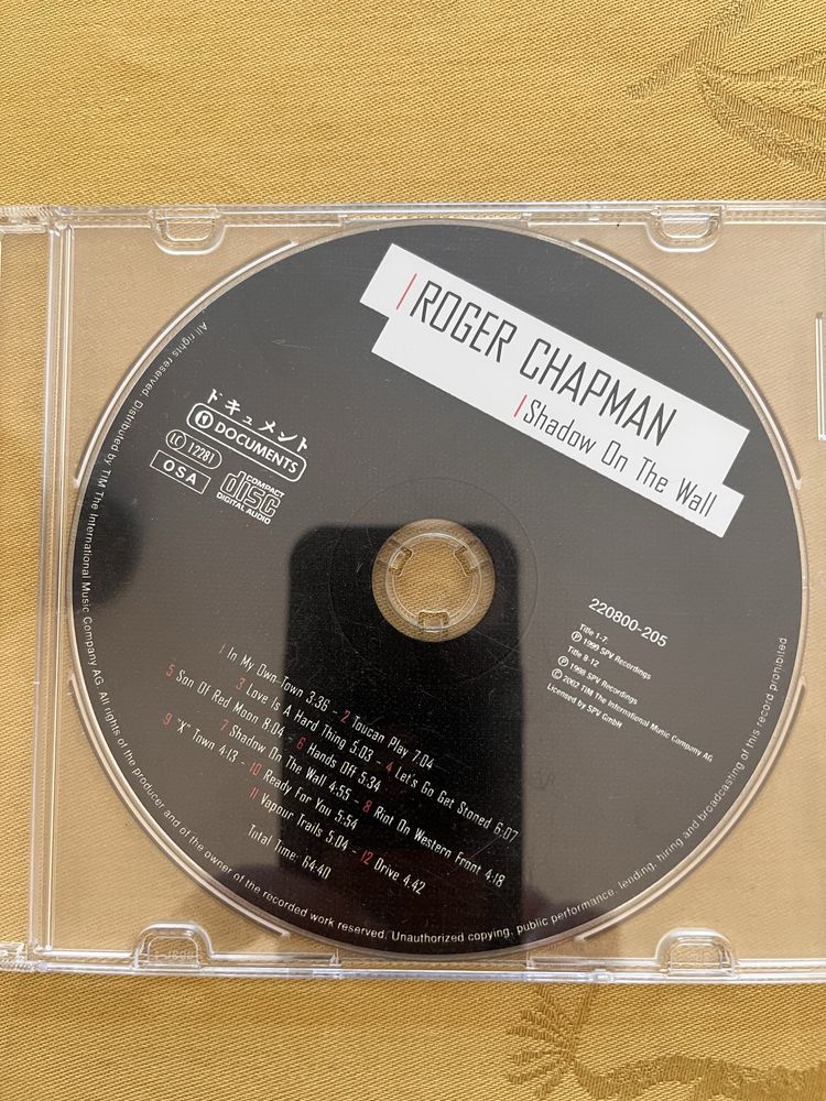 Roger Chapman. Shadow on the wall. Plyta CD.