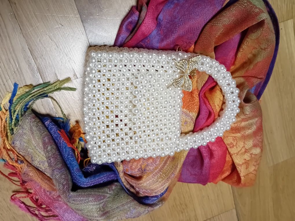 Torebka perełkowa hand made